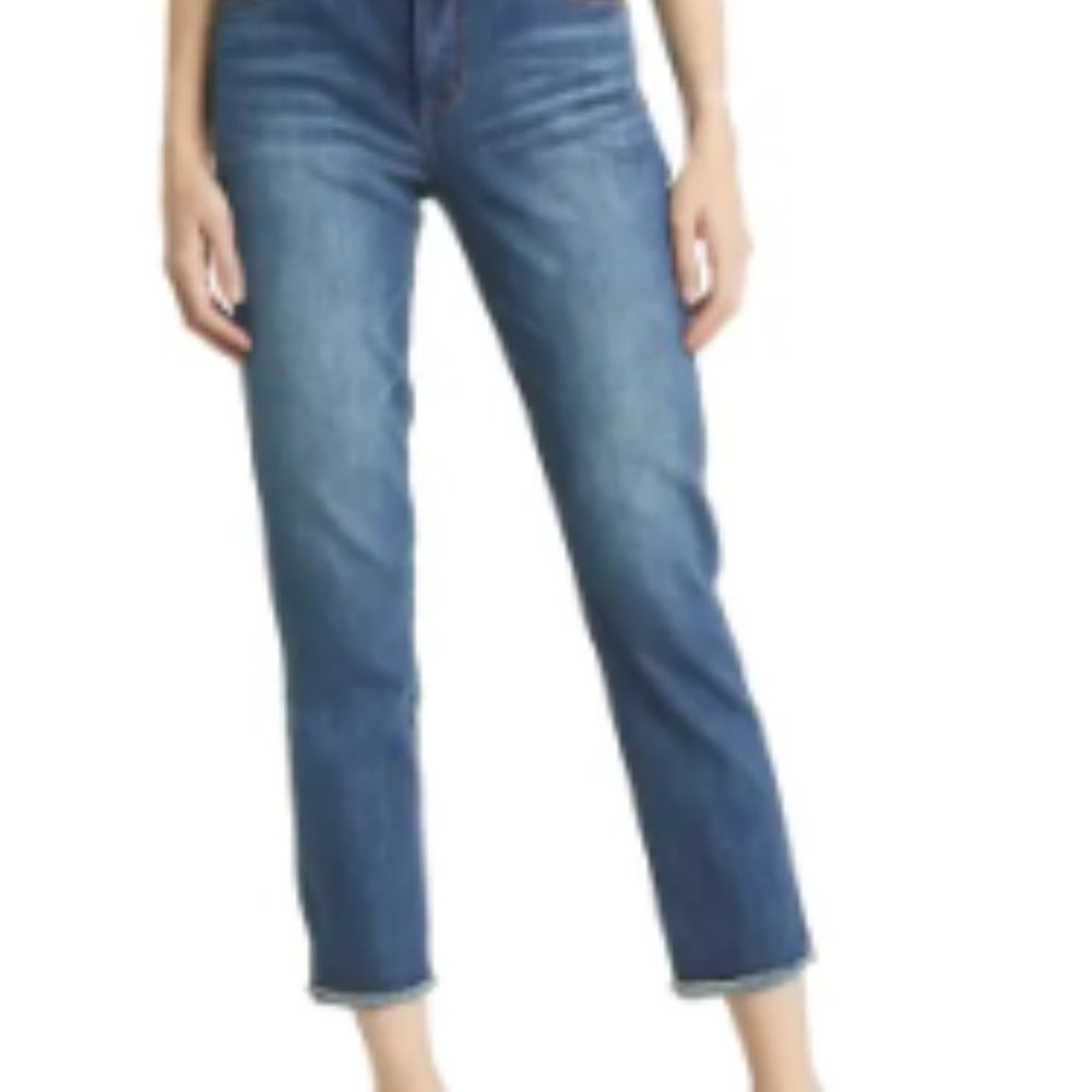 Wit & Wisdom Absolution Raw Hem Straight Leg Ankle Jeans-size 6